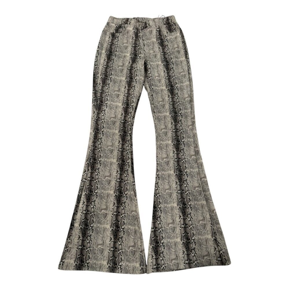 NWT Free People Blank NYC - Gray snakeskin faux suede flare pull on pants sz 27